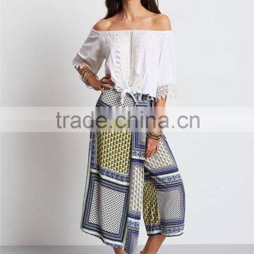 2016 Latest Wide Leg Sleeve Midi Length Women Palazzo Pants photo-6