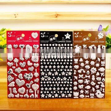 New design custom cute shape puffy sticker with light at night for home decoration/furniture
