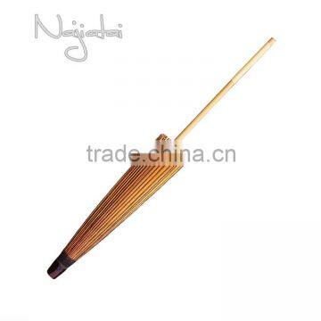 Kimono Orange Hand Painted Handmade Japanese Cloth Paper Umbrella photo-3