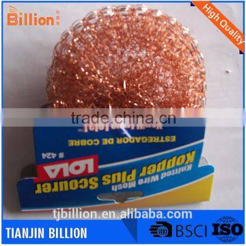 Hot Selling 28g copper coated scourer, copper coated wire scourer/Copper Mesh Ball Scourer