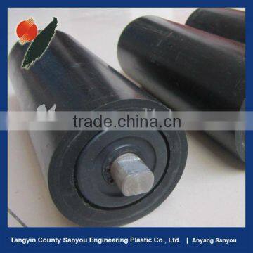 Flexible and smooth movement uhmwpe belt conveyor roller/low driving power consumption