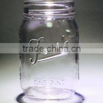 ball shape wide-mouth glass mason jar without handle