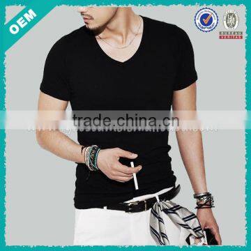 Wholesale V-neck High Quality Mens Plain T Shirt in Europe (lyt010001)