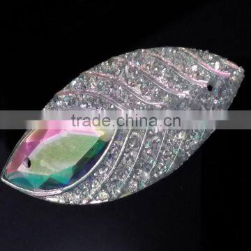 Wholesale Peacock Horse Eye Flatback Resin for Garment Accessory , Sew On Rhinestone Cabochons ,2 Holes                        
                                                Quality Choice