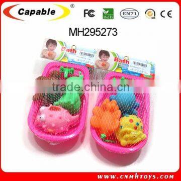 2015 funny baby bath toys soft plastic,small animal baby bath toy set