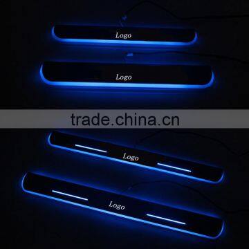 4 Pcs/Set LED Flash Door Sills Moving Scuff Plate White Blue Red Light Acrylic Panel For Volvo XC60 2015 2016