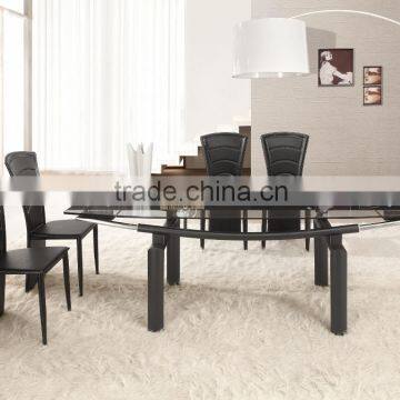 Extendable Dining Table Wrought Iron Modern Dining Room Furniture Set