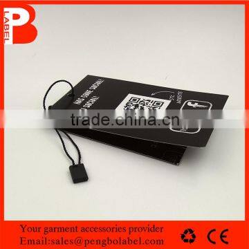 fine quality low price hang tag with plastic seal tag for garments