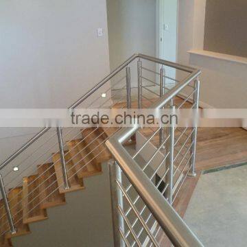 Horizontal Bar balustrade on Timber stair flooring