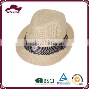 2015 unique design paper fabric fedora hat by China supplier