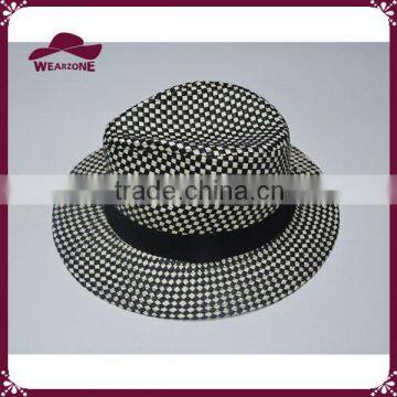 100% Paper Plaid Straw Hat Straw Panama Hat photo-3