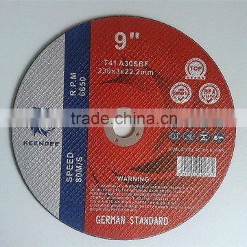 9" 230X3X22.2mm T41 T42 Cutting Wheels Cutting Discs for Metal Stainless steel Carbon steel