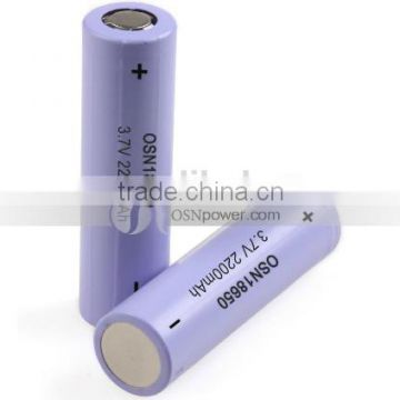 Hot sell 2200mAh 18650 3.7V cylinder lithium ion lithium battery cell