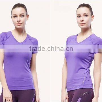 2016 Wholesale Women Customized Shirt/fitness Compression Yoga Wear photo-3
