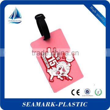 2016 New Arrival Custom Made Pvc Plastic Luggage Tag Strap for Trip