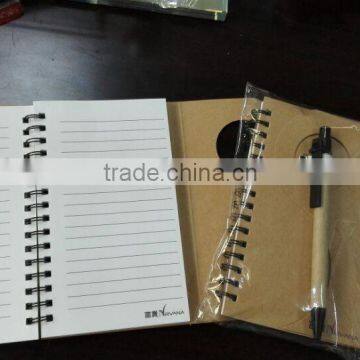 Eco friendly recycled notebook with pen