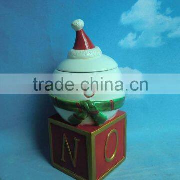 hristmas Santa ceramic storage jar