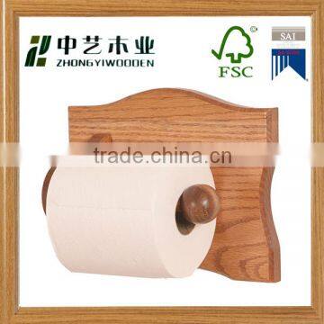 FSC Soild Wooden Roll Paper Holder bathroom toilet paper hanging roll holder
