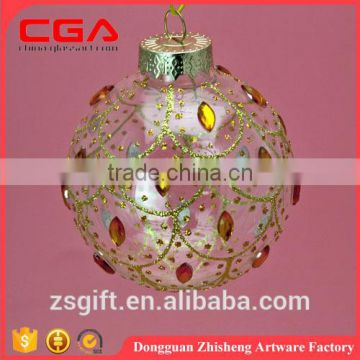 New design hanging personalised christmas glass ball as christmas ornament and christmas decoration from china supplier