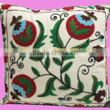 RTCC- 5 hot selling new embroidery design 2014 flowers theme Suzani embroidered cushion cover home decor cushion covers jaipur