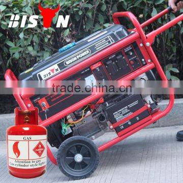 BISON(CHINA) Zhejiang 5KW Gas Methane Gasoline 2Wheel Generator Kit LPG Price