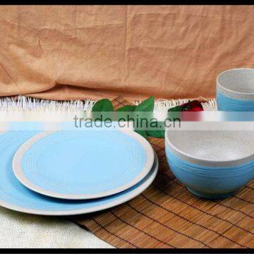 2 tone color stoneware dinnerware/ceramic tableware made in China 16pcs embossed matt glaze stoneware dinner set