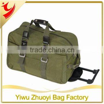 2015 Polyester Material Large travel trolley luggage bag in Green