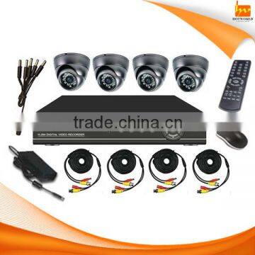 indoor h.264 4ch dvr combo cctv camera kit 4ch cctv dvr kit system