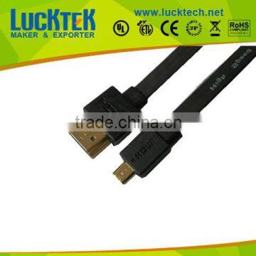 HDMI CABLE,HDMI 1.4,M/M,gold plated,flat cable