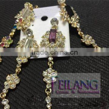 Fashion Square Diamond Long Section Of High-Grade Crystal Earrings