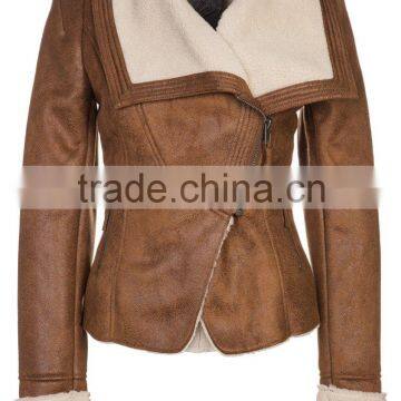 2014 new style! Women's PU jacket with warm padding