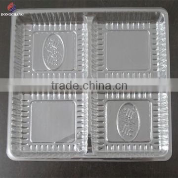 Clear food grade blister PET 4 compartment food tray