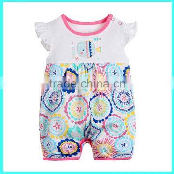 Newborn infant soft cotton wholesale short sleeve baby bubble romper