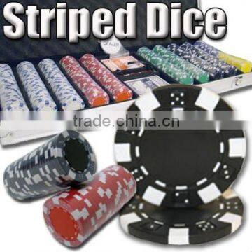 500pc Striped Dice professional Texas customized poker chip set