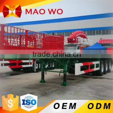 MAOWO heavy duty flatbed 3 axle 20ft 40ft container tractor truck trailer