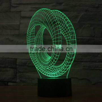 3D Optical Night Light Illusion Circle 7 RGB Light Colors 10 LEDs AA Battery or DC 5V Mixed Lot photo-5