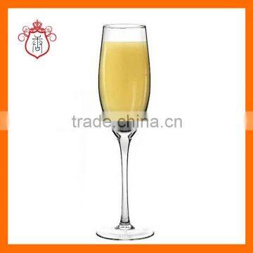 Hand blown champagne glass,tulip shaped glass