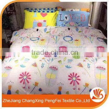 Pigment printed bed sheet set with pillows