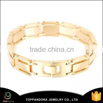 Manly fashion heavy men's 24k gold bracelet