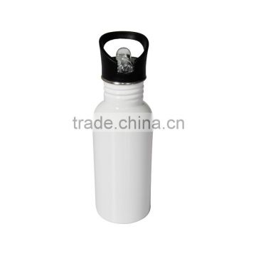 500ml Stainless Steel Water Bottle with Straw Top,White