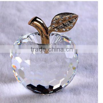 Decoration single crystal apple for birthday gift,crystal birthday gifts