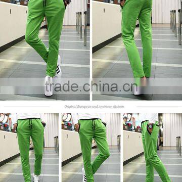 Men Causal Cotton sport Pants Solid Color Trousers Man Breathable Straight Plus Size Pants Tether Closed Lapel Sweatpants