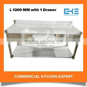 Cheap Price Restaurant Stainless Steel Work Table With 1 Drawers With Under Shelf