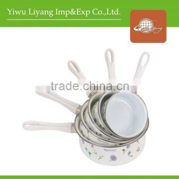 High Quality Enamel Cookware Set Enamel Milk Pot Coffee Pot With Handle