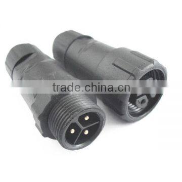 easy field installable male female welding 3 pin waterproof connector