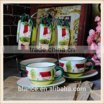 ceramic hand painted coffee mug in painting design