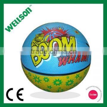 Inflated natural rubber basketball