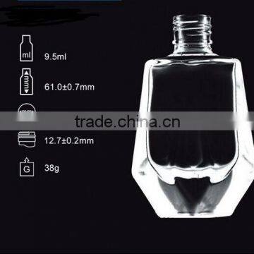 10CC/1/2OZ empty crystal nail polish bottle glass UV gel bottles with screw cap and brush supplier