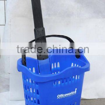 RH-BPR42-2 Multifunctional Supermarket Shopping Plastic Basket With Wheels photo-5