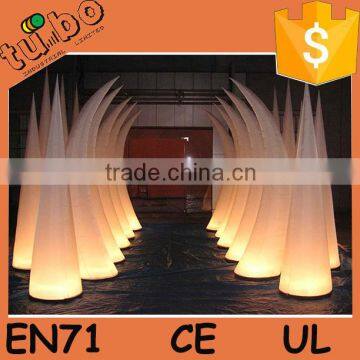 Hot sales custom wonderful led light inflatable cone / inflatable led light pillar for party wedding decoration